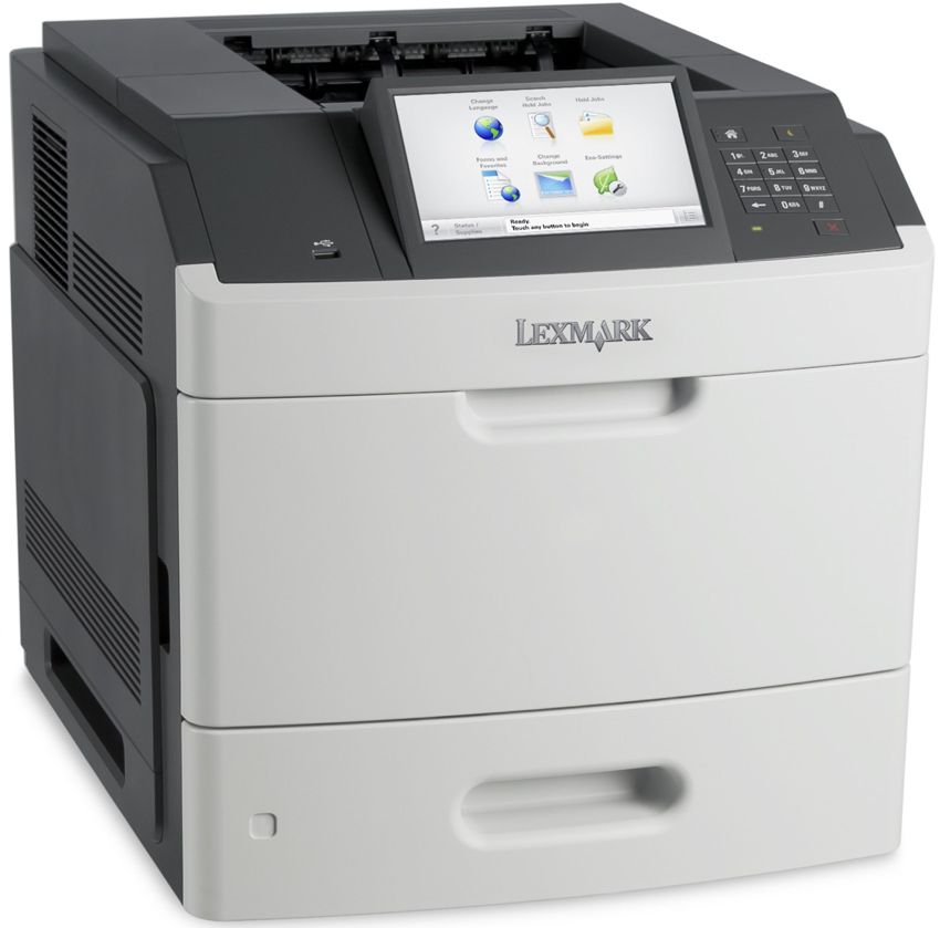  Impresora Láser - Lexmark MS810de 40G0150 | Monocromática Velocidad 55ppm, Impresión Dúplex, Memoria Ram 512MB, Formato A4, Conectividad (USB, LAN Port Gigabit), Resolución 1.200dpi, Bandejas (1x 550 hojas, 1x 100 hojas Multipropósito)