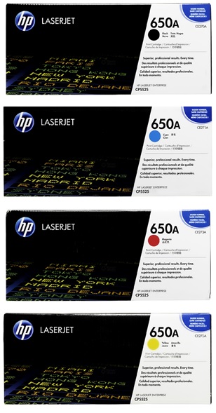 Toner para HP LaserJet M750 / HP 650A | Original Toner HP 650A. El Kit Incluye: CE270A Negro, CE271A Cian, CE272A Amarillo, CE273A Magenta. Rendimiento Estimado: Negro 13.500 Pág. / Color 15.000 Pág. al 5%.M750n M750dn M750xh