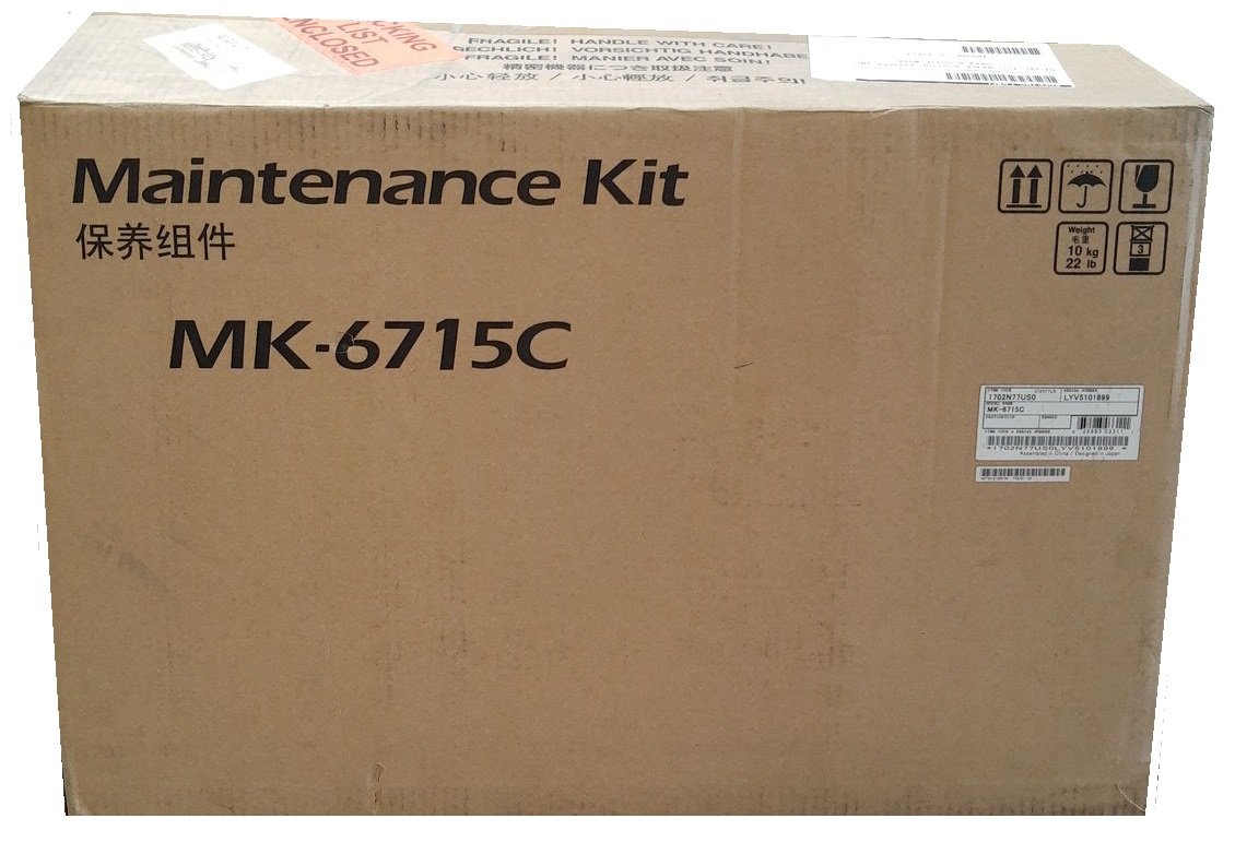 Kit de Mantenimiento Kyocera MK-6715C / 300k | 2111 - Original Kit de Mantenimiento Kyocera MK-6715C. Incluye: 1x Fuser Unit, 3x Top Filter, 2x Left Side Filter, 1x Disposal Unit, 1x Duct Seal. Rendimiento Estimado 300.000 Páginas 