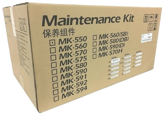 Kit de Mantenimiento Kyocera MK-550 / 200k | 2111 - Original Maintenance Kit Kyocera MK 550 - Incluye: DK-550 DV-560C DV-560M DV-560Y DV-560K FK-560 TR-560 Rendimiento Estimado 200.000 Páginas al 5%. 1702HM2US0 