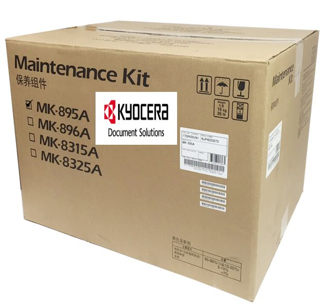 Kit de Mantenimiento Kyocera MK-895A / 200k | 2111 - Original Maintenance Kit Kyocera MK 895A - Incluye: DK-895 DV-895K FK-895 TR-895A TR-595B - Rendimiento Estimado 200.000 Páginas al 5%. 1702K00UN1 072K00U1 