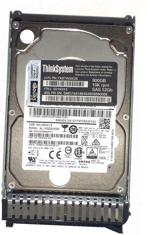 Disco Duro   900GB para Lenovo ThinkSystem SN850 / 7XB7A00026 | 2203 – Disco Duro para Servidor, 900GB, SAS 10k rpm, 12 Gb/seg, 2.5'', Hot Swap. Garantía: 1 año 