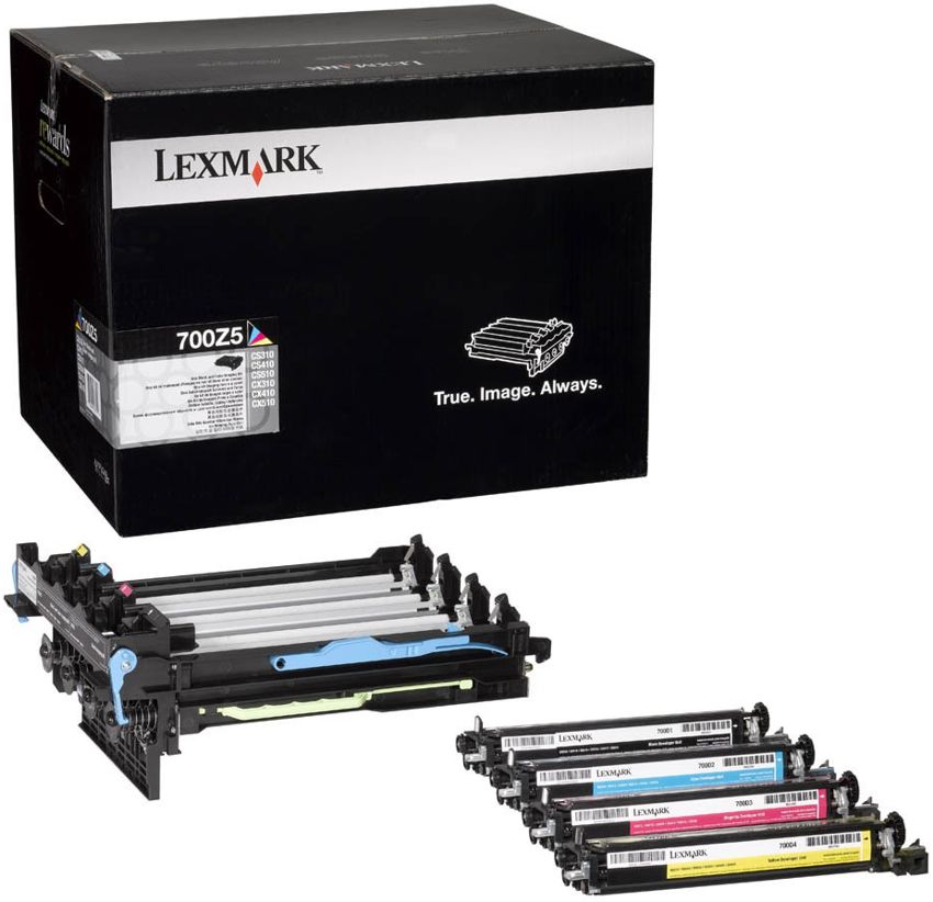 Unidad de Imagen para Lexmark CS310 - 70C0Z50 | Original Black & Color Imaging Kit Lexmark 700Z5: Drum Frame with Black, Cyan, Yellow, Magenta Drum Units & Developer Unit Black, Cyan, Magenta, Yellow.
