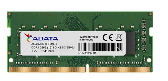 Memoria RAM para Portatil  8GB DDR4 2666Mhz / ADATA | 2203 - Modulo de Memoria RAM para Portatil , PC4-21300 DDR4 2666Mhz, Unbuffered, Non-ECC. Garantía de por vida. 