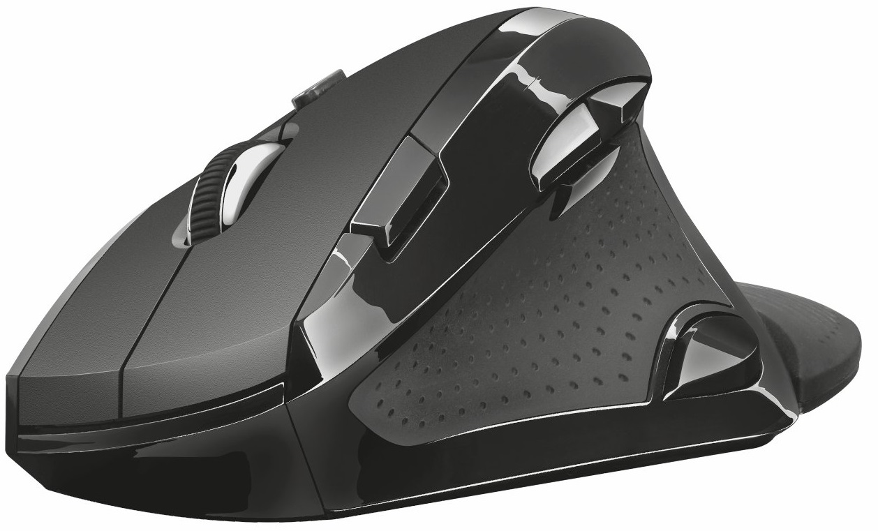 Mouse Ergonomico Inalambrico Vertical - Trust Vergo 21722 | Ergonomic Wireless Comfort Mouse con Diseño vertical ergonómico de 60 grados que reduce la tensión en muñecas y brazos. Cómodo reposapulgares con refuerzo de goma y 2 botones para pulgar