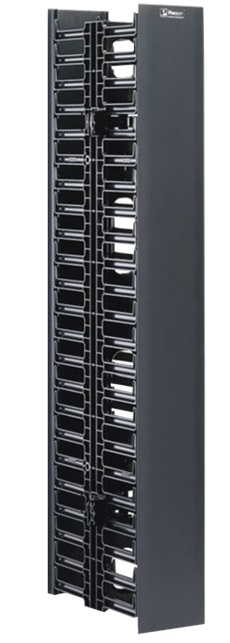 Organizador de Cable Vertical Doble – Panduit WMPV45E | Organizador Vertical Doble NetRunner, para Rack Abierto de 45 Unidades, 125 mm de Ancho, Color Negro, Dimensiones(An-Al-Pr): 125 x 2108 x 305 mm, Cumple con RoHS 