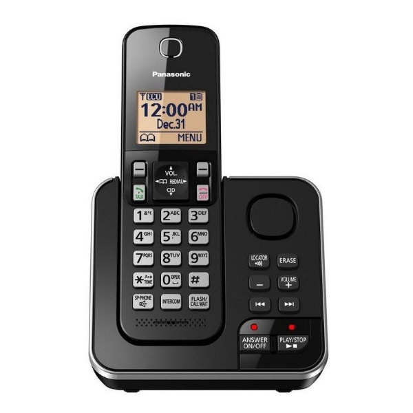 Teléfono Inalambrico | Panasonic KX-TGC360LAB | DECT 6.0, 1 Auricular, Hasta 1.93 GHz, Pantalla LCD 1.6'', 1 Linea Telefónica, Modo Ecológico, Color Negro, Identificador de 50 Números Telefónicos, Modo Nocturno, Garantía 1 Año