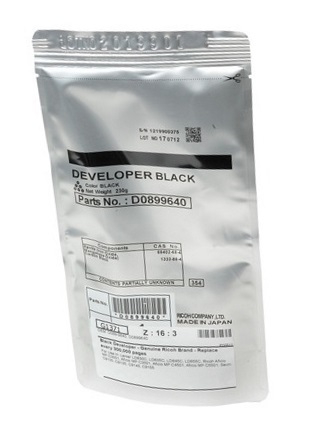 Revelador Ricoh D0899640 Negro / 300k | 2112 - Original Black Developer. Rendimiento Estimado: 300.000 Páginas al 5%. 