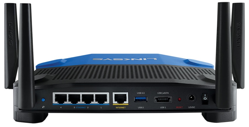 Router Inalambrico – Linksys WRT3200ACM / 3.2 Gbps | 2110 - Rendimiento de datos Wi-Fi de hasta 3200 Mbps (600 Mbps en 2.4 Ghz + 2600 Mbps en 5 Ghz), Soporte simultáneo de doble banda, 4-Antenas desmontables de doble banda, 4-Puertos LAN Gigabit 