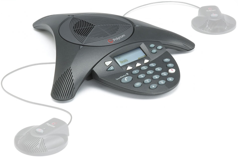 Telefono de Conferencia Tipo Araña  - Polycom SoundStation2 2200-16200-001 | Teléfono de conferencias ideal para salas de reuniones pequeñas y medianas con capacidad máxima para 10 participantes, Micrófono 360° con Alcance 3.5m, Alimentación 110V 60Hz
