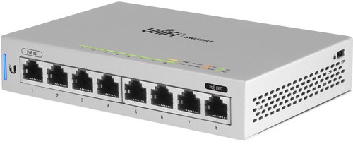 Switch Administrable PoE - Ubiquiti US-8 | Puertos: 8 x 10/100/1000 Mb / s Gigabit Ethernet (RJ45), Tasa de reenvío: 11.9 Mpps, Ancho de banda: 16 Gb / s, 8 Gb / s, Potencia: 12 W (activo), Potencia de entrada: 48 V CC a 0.5 A, PoE Power: 12 W, Material d