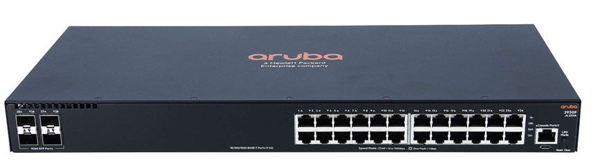 Switch 24 Puertos - HPE Aruba 2930F / JL259A | 2301 - Switch de Acceso, Administrable Capa 3, Apilable (Stack), Bidireccional, 24 LAN Port Gigabit + 4SFP Gigabit, Ram Memory 1GB, Procesamiento 41.7Mpps, Switching 56GB, MAC Address 32K. JL259A#ABA 