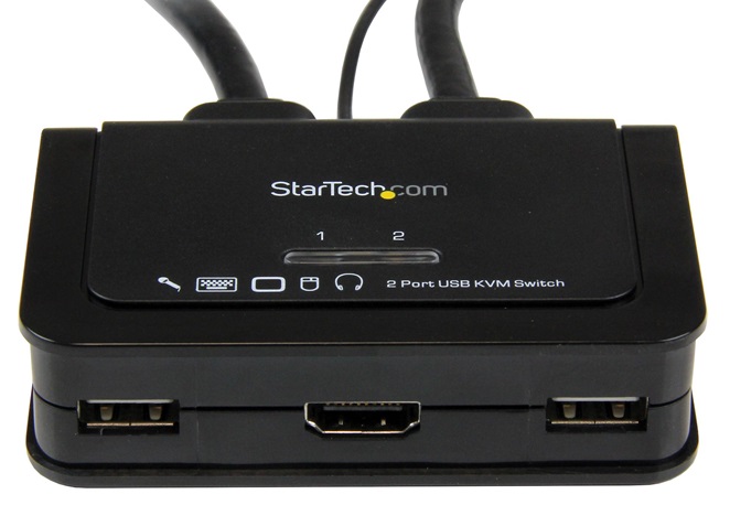  Switch KVM 2-Puertos – StarTech SV211HDUA / USB-HDMI | Resolución 1920x1200, Soporta Audio, Tecla de acceso rápido, Botón pulsador, Cables Integrados 
