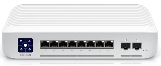 Ubiquiti USW-ENTERPRISE-8-POE / Switch PoE  8-Puertos | 2404 - Switch PoE Administrable, Puertos LAN: 8x Ethernet PoE+ de 2.5Gb, Puertos SFP: 2x SFP+ de 10Gb, Servicios de capa compatibles: Capa 2 & Capa 3, Capacidad de conmutación: 80 Gbps