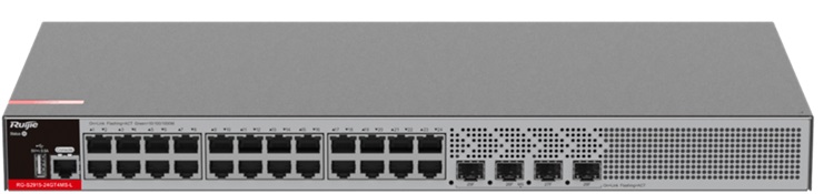 Ruijie RG-S2915-24GT4MS-L / Switch 24-Puertos | 2310 - RG-S2915-24GT4MS-L / Switch administrable con funciones de capa 2, Optimizado para videovigilancia IP, 24-Puertos LAN Gigabit, 4-Puertos SFP 2.5GE, Conmutación: 68 Gbps, Reenvío de paquetes: 51 Mpps