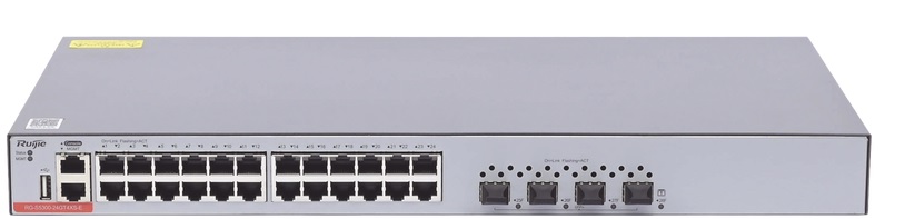 Ruijie RG-S5300-24GT4XS-E / Switch 28-Puertos | 2310 - RG-S6120-20XS4VS2QXS / Switch administrable capa 3, 24 puertos 10/100/1000M, 4 puertos SFP+ 1G/10G, Capacidad de conmutación: 336 Gbps, Reenvío: 96 /126 Mpps 