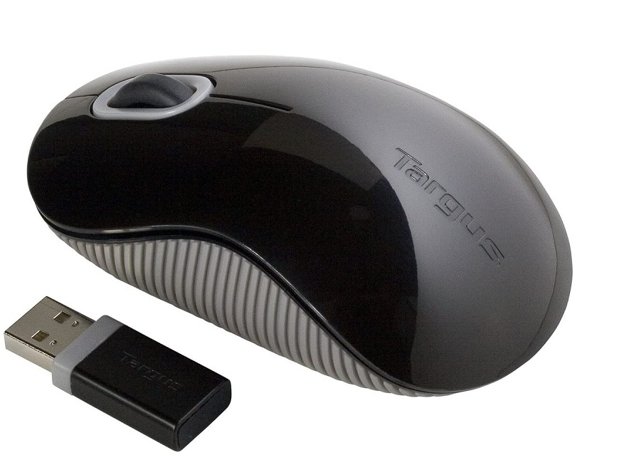 Mouse Inalámbrico – Targus Blue Trace / Negro – Gris | 2204 – Mouse Inalámbrico Óptico, Resolución: 800 DPI, Radiofrecuencia: 2.4 GHz, Botones: 3, Alcance inalámbrico: 10 m, Color: Negro/Gris, Energía: 1x Batería AA, Mini receptor USB. AMW50US