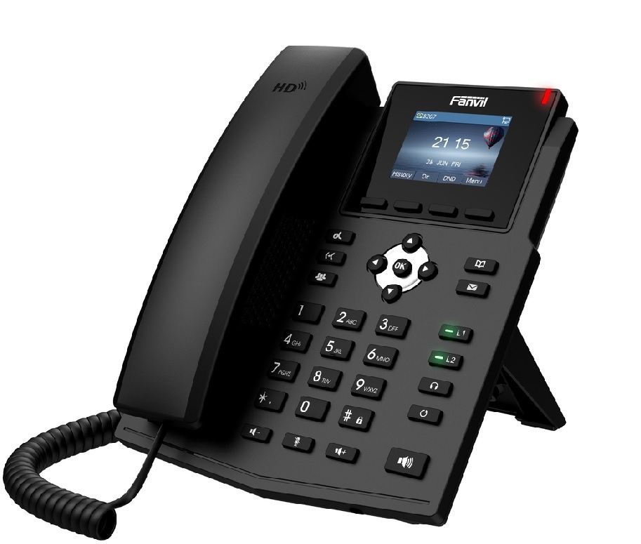 Teléfono IP - Fanvil X3SP-V2 / 4 cuentas SIP | 2206 – Teléfono IP empresarial, Agenda: 500 registros, Conferencia de 3 vías, Pantalla LCD a color de 2.4'' (320 x 240), Puertos: 2x Fast Ethernet 10/100Mbps, 2x RJ9, Audio HD con G.722 y Opus, 2 teclas