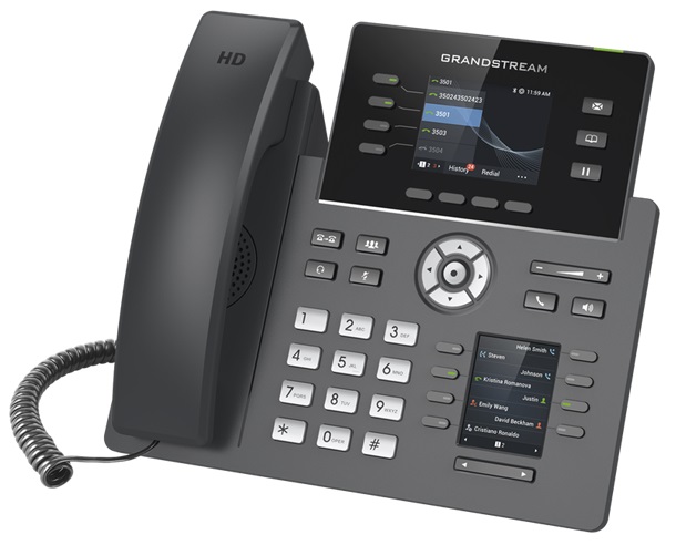 Telefono IP 4-Lineas - Grandstream GRP-2614 | 2110 - Teléfono IP de 4-Lineas de grado operador para alta demanda, Diseño elegante y un conjunto de características de última generación incluyendo Pantalla Gráfica LCD de color TFT de 2.8'' (320x240)
