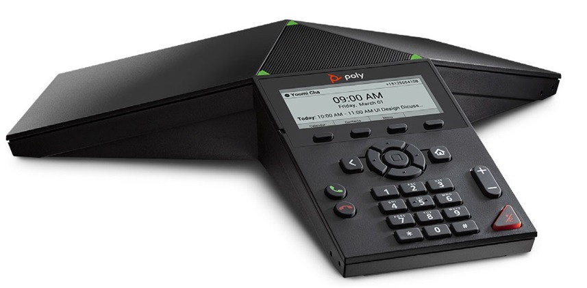 Telefono de Conferencia - Poly Trio 8300 2200-66800-025 | Teléfono IP de conferencia inteligente para salas de reuniones pequeñas. Protocolos de Comunicaciones:	SIP, Tres Micrófonos con alcance de 3.7m, Altavoces de hasta 90dB a 0.5m, 1-Puerto de Red