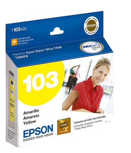 Tinta Epson 103 T103420 Amarillo | 2110 - Tinta Original Epson 103 para Impresoras Stylus Office 
