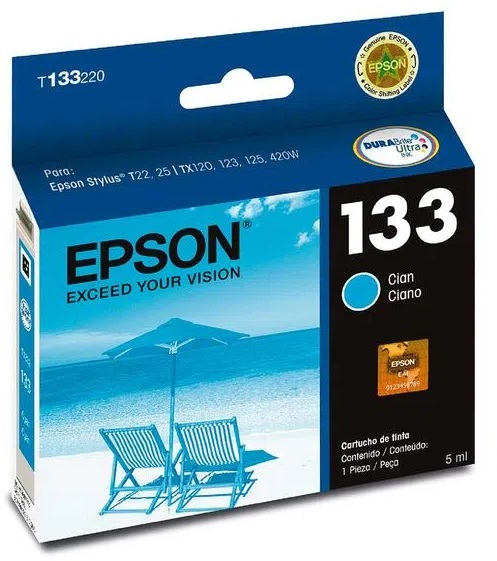 Tinta Epson 133 T133220 / Cian | 2110 - Tinta Original Epson 133 para Impresoras Epson Stylus 