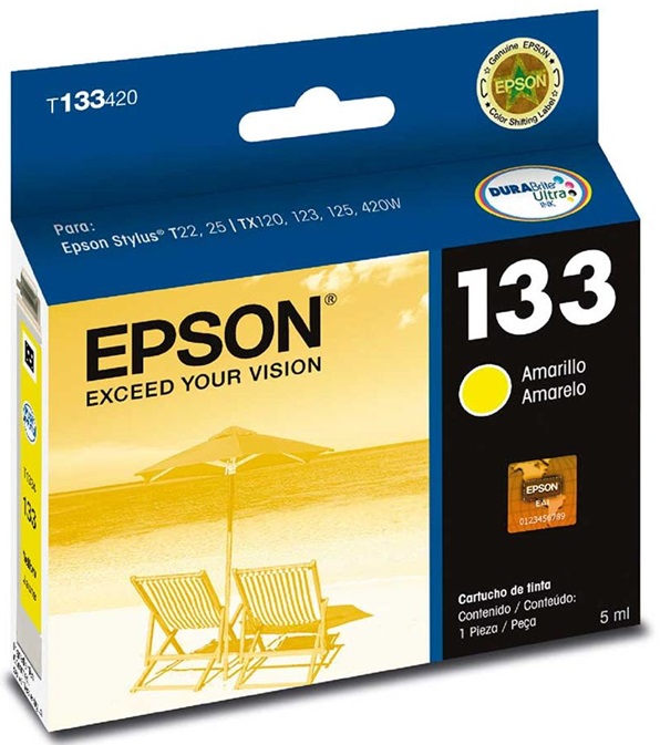 Tinta Epson 133 T133420 / Amarillo | 2110 - Tinta Original Epson 133 para Impresoras Epson Stylus 