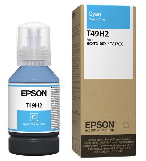Tinta Epson T49H2 Cian / 140ml | 2301 - Cartucho de Tinta Original Epson T49H200 Cian de 140 ml. Impresoras Compatibles: Epson SureColor T3170X 