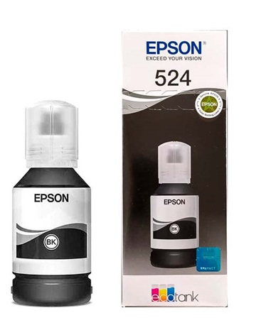 Tinta Epson 524 T524120 Negro / 7.5k | 2110 - Cartucho de Tinta Original Epson 524 - Impresoras Compatibles: Multifuncional Epson EcoTank L15150 
