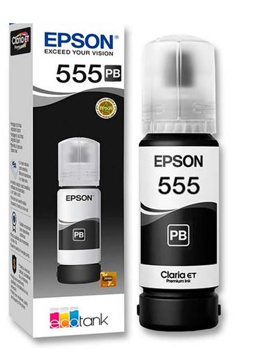Tinta Epson 555 T555120 Negro / 70ml | 2110 - Cartucho de Tinta Original Epson 555. Rendimiento estimado: 6.200 Páginas al 5%.