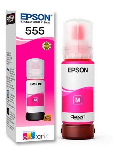 Tinta Epson 555 T555320 Magenta / 70ml | 2301 - Cartucho de Tinta Original Epson 555. Rendimiento estimado: 7.300 Páginas al 5%. 