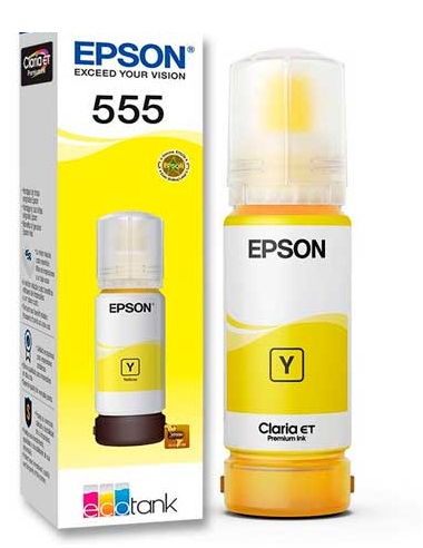 Tinta Epson 555 T555420 Amarillo / 70ml | 2301 - Cartucho de Tinta Original Epson 555. Rendimiento estimado: 7.300 Páginas al 5%. 