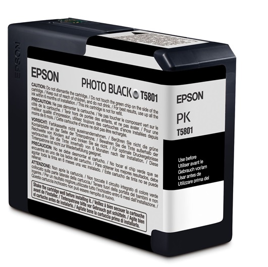 Tinta Epson T580100 Photo Black / 80 ml | 2202 - Cartucho de Tinta Original Epson UltraChrome K3. Impresoras Compatibles: Epson Stylus Pro 3800 