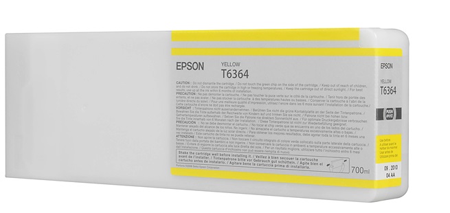 Tinta Epson T636400 Yellow / 700ml | 2110 - Cartucho de Tinta Original Epson UltraChrome HDR para Plotters Epson Stylus Pro 