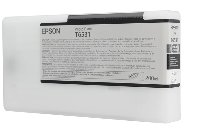 Tinta Epson T6531 Negro Foto / 200ml | 2301 - Cartucho de Tinta Original Epson T653100 Negro Foto de 200 ml. Plotters Compatibles: Epson Stylus Pro 4900 
