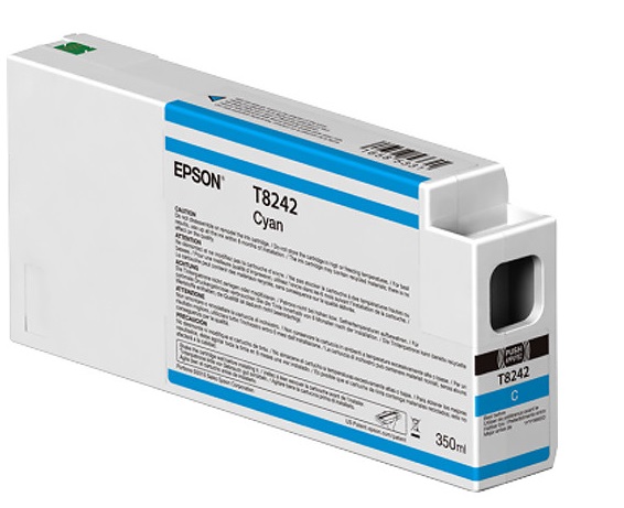 Tinta Epson T8242 Cian / 350 ml | 2301 - Cartucho de Tinta Original Epson T824200 Cian de 350ml. Plotters Compatibles: Epson SureColor SC-P6000, SC-P7000, SC-P8000, SC-P9000.
