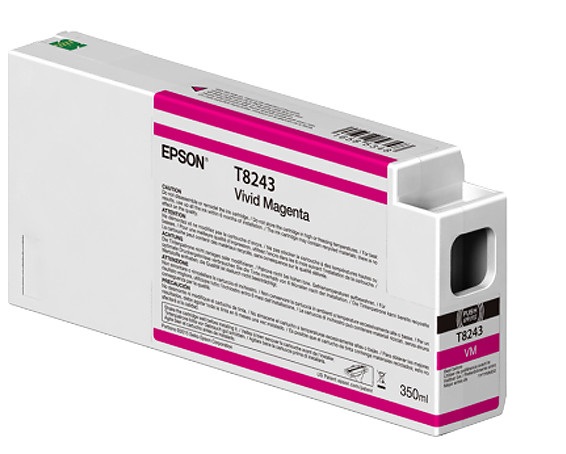 Tinta Epson T8243 Magenta / 350 ml | 2301 - Cartucho de Tinta Original Epson T824300 Magenta de 350ml. Plotters Compatibles: Epson SureColor SC-P6000, SC-P7000, SC-P8000, SC-P9000.