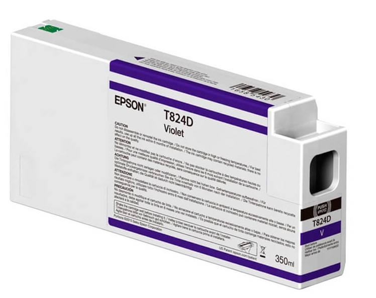 Tinta Epson T824D00 Violeta / 350ml | 2110 - Cartucho de Tinta Original Epson UltraChrome HD / HDX para Plotters Fotográficos Epson SureColor 
