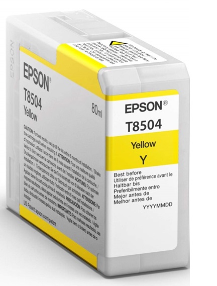 Tinta Epson T850400 Amarillo / 80 ml | 2110 - Cartuchos de Tinta Original Epson UltraChrome HD para Plotters Epson Sure Color  