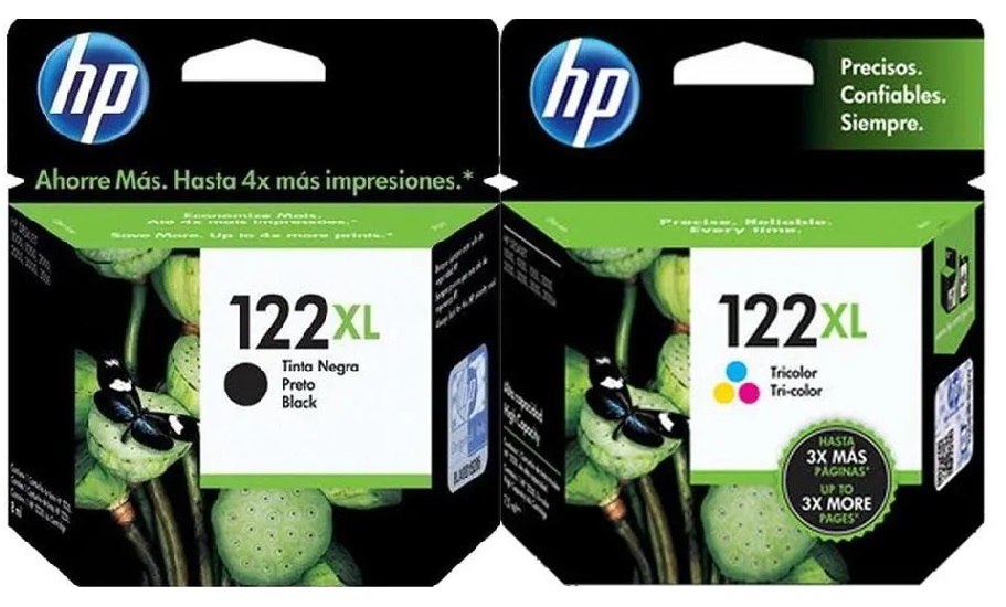 Tinta para HP DeskJet 1000 / HP 122XL | Original Ink Cartridge HP 122XL. Incluye: CH563HL CH564HL CH561HL, CH562HL, HP122X 