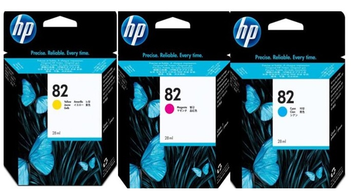 Tinta para Plotter HP DesignJet 820 / HP 82 69ml | Original Ink Cartridge HP-82 Color CMY. El Kit Incluye: C4911A C4912A C4913A HP82 