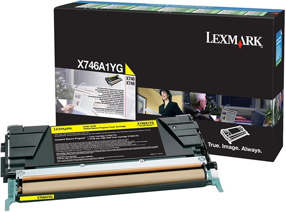 Toner Original - Lexmark X746A2YG Amarillo para X746de | Compatible con Impresoras Lexmark X746de, X748de. Rendimiento Estimado 7.000 Páginas con cubrimiento al 5%