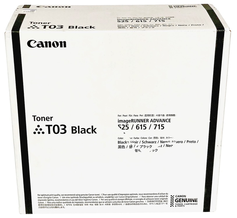Toner para Canon DX 527iF Negro / 51.5k | 2305 - T03 2725C001BA / Toner Original Canon imageRUNNER ADVANCE DX 527iF Negro. Rendimiento Estimado: 51.500 Páginas con cubrimiento al 5%.
