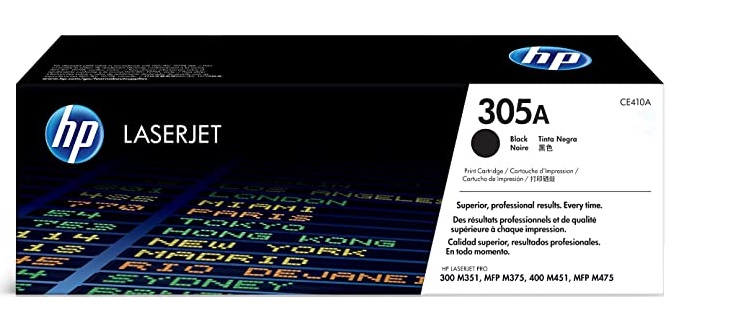HP 305A CE410A / Toner Negro 2.2k | 2405 - Toner HP CE410A Rendimiento 2.200 Páginas al 5%. HP M351 M375 M451 M475 