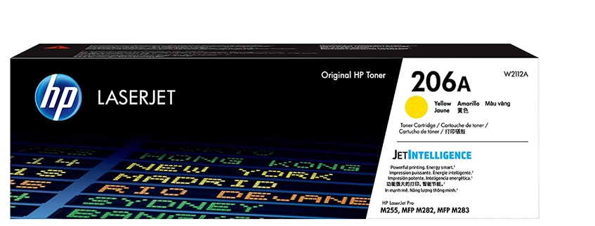 HP 206A W2112A / Toner Amarillo 1.25k | 2405 - Toner HP W2112A Rendimiento 1.250 Paginas al 5%. HP M255 M283 
