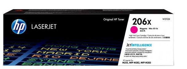 Toner HP 206X W2113X Magenta / 2.45K | 2203 - Toner Original HP 206X. Rendimiento Estimado: 2.450 Paginas al 5%. 