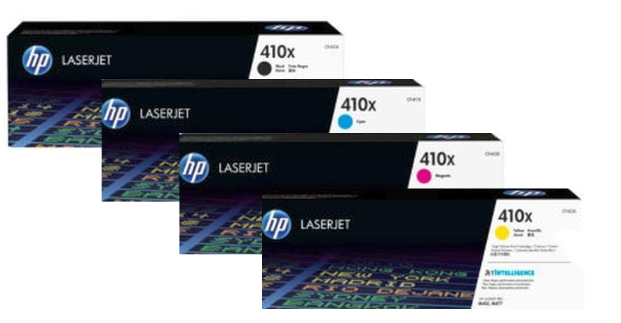 Toner para HP LaserJet Pro M477fdw / HP 410x | 2203 - Toner Original HP 410X. El Kit Incluye: CF410X Negro, CF411X Cian, CF412X Amarillo, CF413X Magenta. Rendimiento Estimado: Negro 6.500 Páginas / Color 5.000 Paginas al 5%. M477fnw 