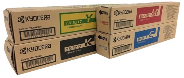 Toner para Kyocera Taskalfa TA-406ci / TK-5217 | 2111 -Original Toner Kyocera TK 5217. El Kit incluye: TK-5217K Negro TK-5217C Cyan TK-5217M Magenta TK-5217Y Amarillo. Rendimiento: Negro 20.000 Pág / Color 15.000 Pág al 5%.