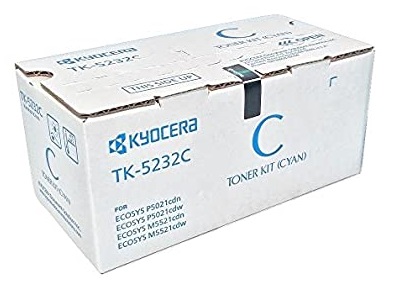 Toner Kyocera TK-5232C Cian / 2.2k | 2111 - Toner Original, Rendimiento Estimado 2.200 Páginas con cubrimiento al 5%. 