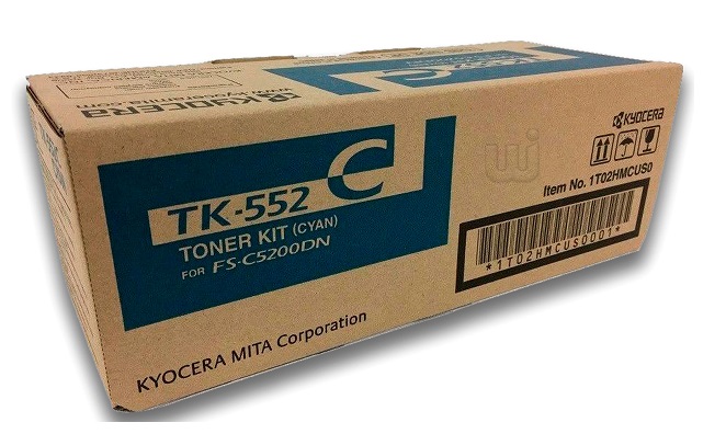 Toner Kyocera TK-552C / Cian 6k | 2311 / 1T02HMCUS0 - Toner Original Kyocera TK-552C Cian. Rendimiento 6.000 Páginas al 5%. FS-C5200dn 